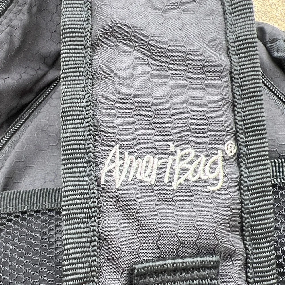 AmeriBag Unisex Large Black Nylon Healthy Back Messenger Backpack Bag